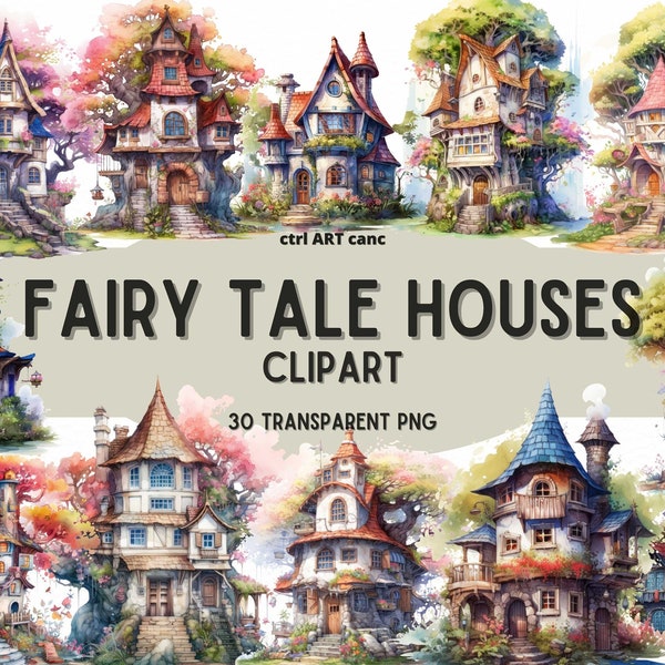 Fairytale House Clipart, Fairy House Clipart, Fantasy Clipart, grillige Clipart, Fairy Clipart, transparante PNG, ongewenste Journal, PNG-bundel