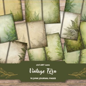 Pages de journal fougères pour scrapbooking Page de journal floral indésirable Journal de plantes Pages imprimables pour scrapbooking en papier Kit de journal papier de scrapbooking