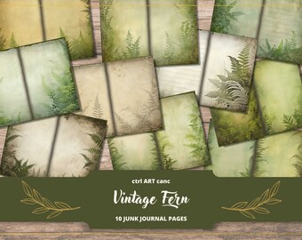 Fern Journal Pages: Floral Scrapbook Paper Kit (Digital Download)
