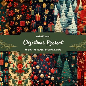 Weihnachten Geschenkpapier, Weihnachten Geschenkpapier, Junk Journal Papier, Scrapbooking Papier, Journaling Papier, Decoupage Papier, Bastelpapier