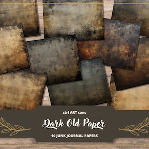 Dark Old Paper Background Stained Paper Wallpaper Junk Journal Paper Background Tattered Paper Dark Vintage Paper Printable Background