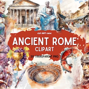 Ancient Rome Clipart, Rome Clipart, Historical Clipart, History Clipart, Empire Clipart, Transparent PNG, Junk Journal, PNG Bundle