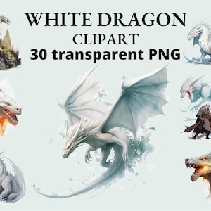 30 Imágenes prediseñadas de dragón blanco, imágenes prediseñadas de dragón, imágenes prediseñadas de fantasía, diario basura de imágenes prediseñadas de criaturas, collage, PNG, imágenes prediseñadas, PNG transparente,