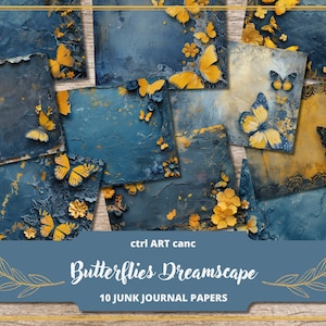 Kit diario spazzatura farfalla Kit album di ritagli farfalla Farfalle Carta digitale Carta pizzo per carta stampabile sfondo diario spazzatura