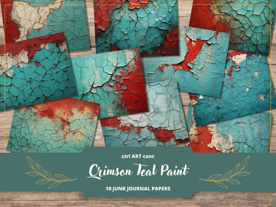 Green Paint Junk Journal Kit Printable Paper Digital Kit Printable Kit ...