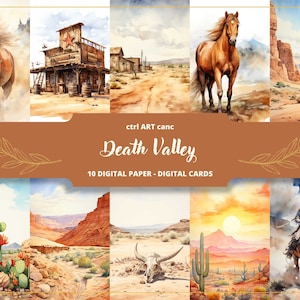 Death Valley Digital Paper Canyon Druckbares Scrapbook Hintergrund Western Dekor Junk Journal Cowboy Canyon Download druckbares Scrapbook