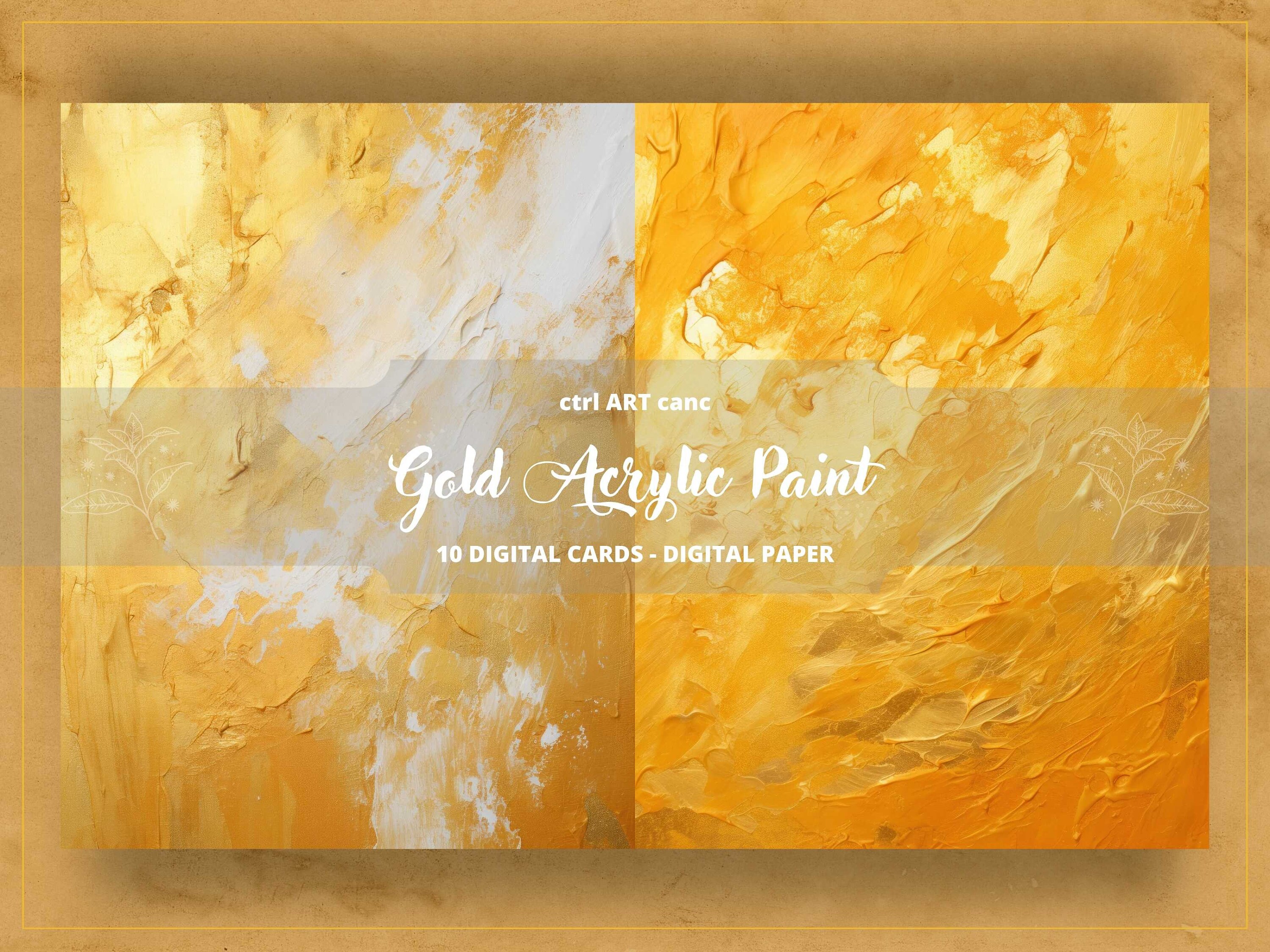 Gold Acrylic Paint Printable Paper Acrylic Digital Paper for Junk Journal  Kit Decor for Journal Scrapbooking Supplies for Journal Ephemera 