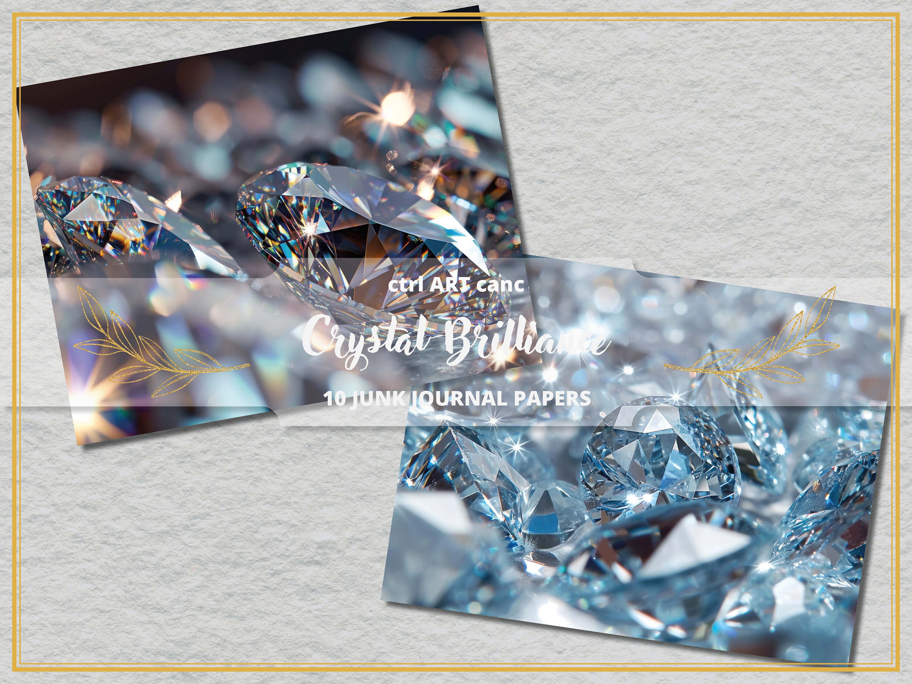 Diamond Digital Paper: Crystal Texture Scrapbook Kit (printable) - Etsy