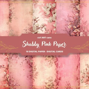 Shabby Pink Printable Paper: Floral Junk Journal Ephemera (Digital Download)