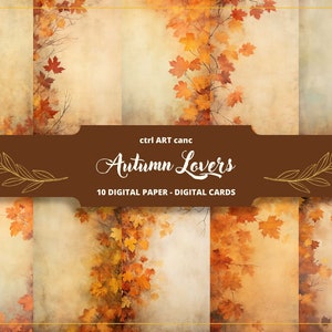 Carta digitale foglie autunnali, sfondo scrapbook autunnale, forniture per diario spazzatura autunnale, sfondo squallido foglie, download digitale sbrindellato