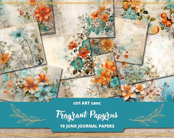 Floral Junk Journal Kit: Printable Scrapbook Paper (Digital Kit)