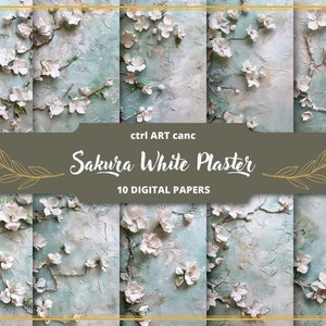 Sakura Digital Paper Junk Journal Kit Sakura Floral Paper Sakura Japanese Floral Junk Journal Floral Decor Japanese Illustration Printable