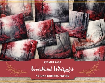 Magic Forest Junk Journal Kit: Fairy Scrapbook Paper (Digital Download)