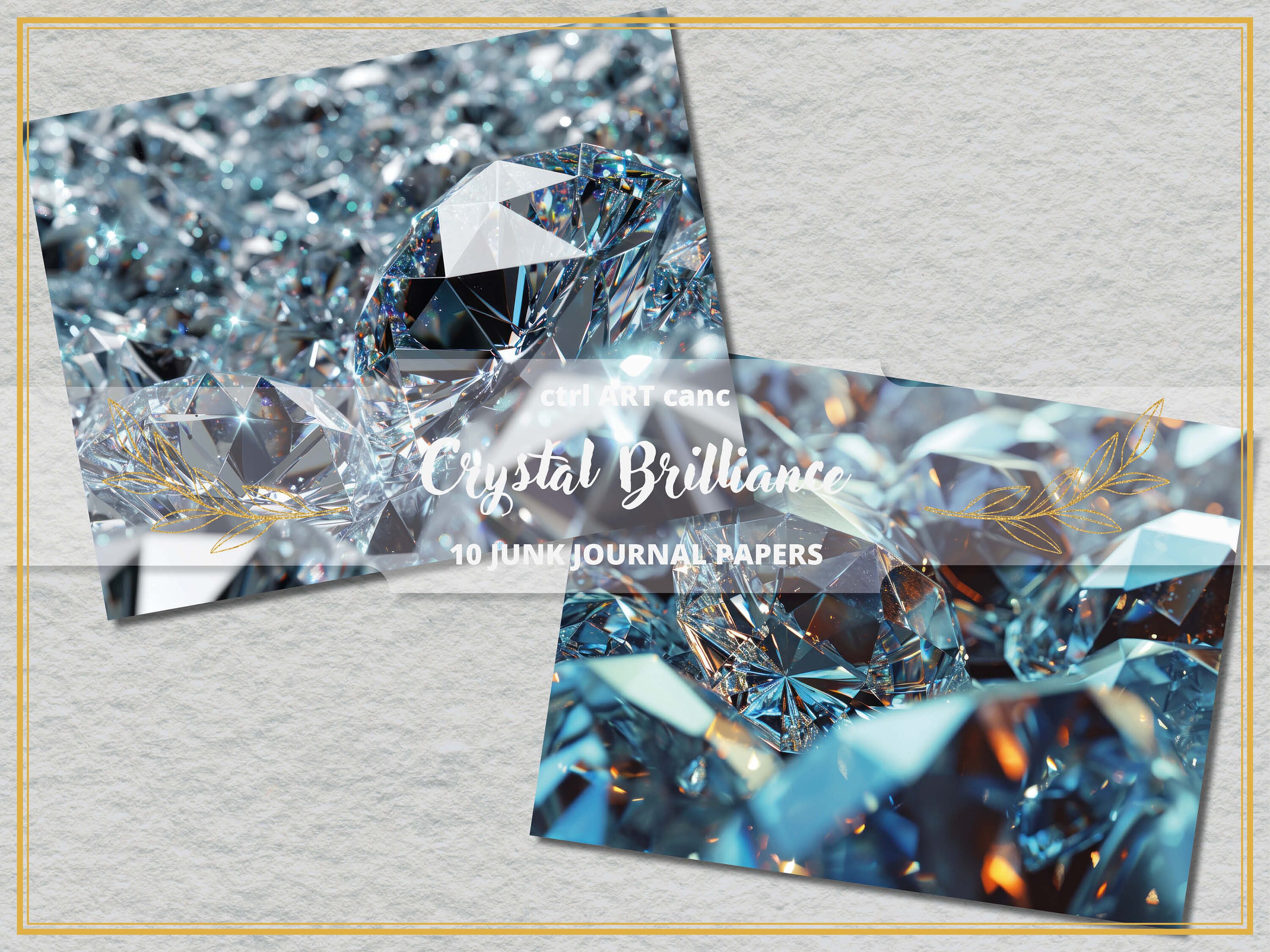Diamond Digital Paper: Crystal Texture Scrapbook Kit (printable) - Etsy
