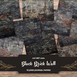 May include: Ten digital papers featuring different textures of black brick walls. The papers are perfect for adding a vintage, industrial, or urban feel to your digital projects.