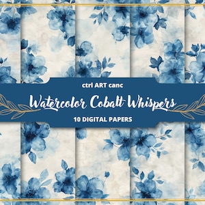 Watercolor Blue Printable Digital Paper Shabby Journal Paper Journal Kit for Junk Journal Scrapbooking Journal Supplies Digital Journal