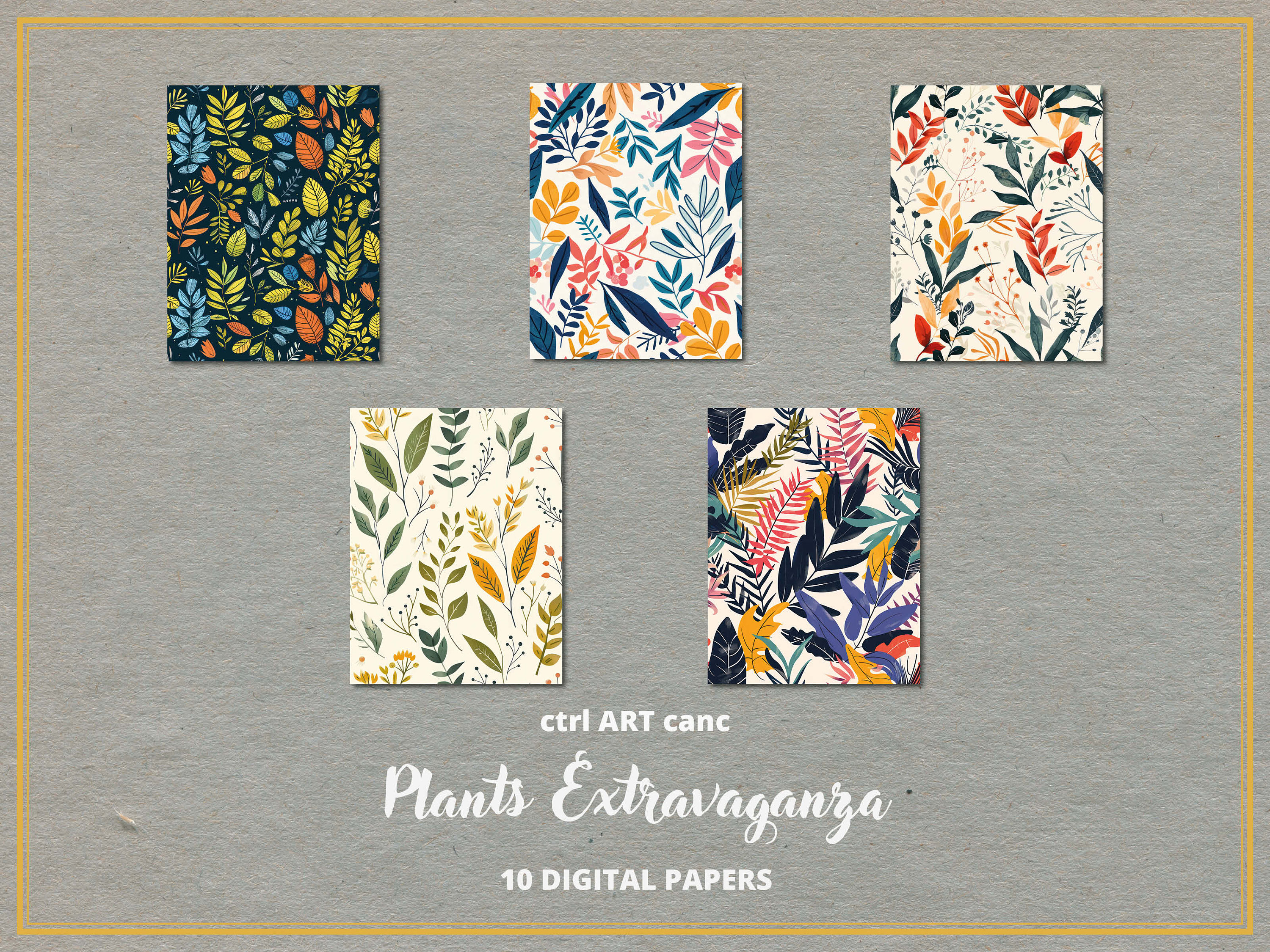 Boho Plants Pattern: Seamless Printable Paper (digital Download) - Etsy