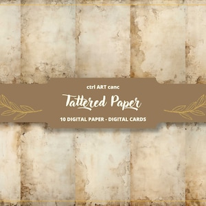Vintage digitales Papier für Scrapbook Papier für Junk Journal Zubehör für Journal Vintage digitales Papier bedruckbares zerfetztes Papier Vintage
