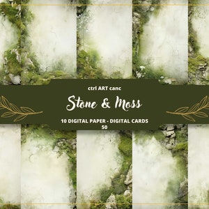 Moss Digital Paper: Vintage Hintergründe für Ihr Scrapbook (Digitaler Download)