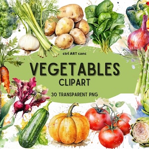 Clip Art de verduras, imágenes prediseñadas de acuarela vegana, PNG, verduras de acuarela, vegetariano, collage, imágenes prediseñadas PNG, álbum de recortes, png transparente