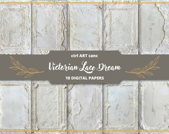 Victorian Lace Dream Digital Paper: Printable Scrapbook Kit (JPEG Files)