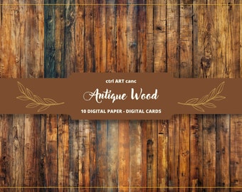 Antique Wood Digital Paper: Printable Wood Background (Instant Download)
