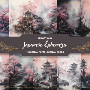 Japanese Ephemera Digital Paper, Junk Journal Printable, Japanese Digital Paper, Journal Page, Scrapbooking, Collage, Junk Journal