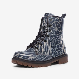 Leather Lightweight boots Afro print Ndop