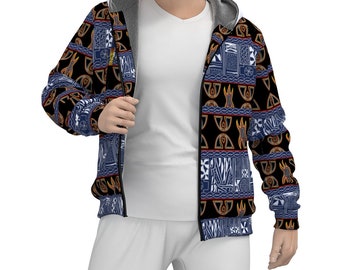 HE Ndop Toghu Men's Sherpa Fleece Zip Up Hoodie