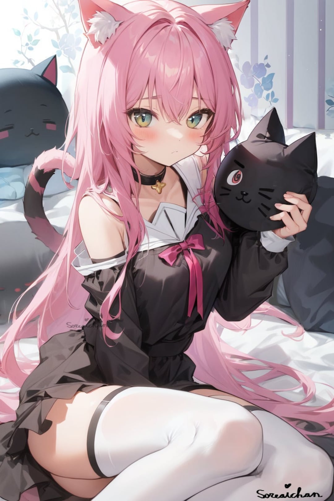 Plushie Sexy Cat Girls A5,A4,A3 Prints original - Etsy