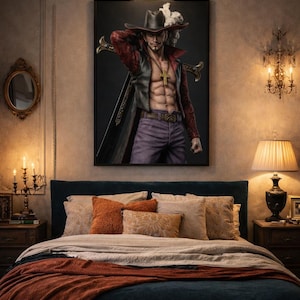 A4-Hochformatdruck eines Mannes mit einem großen Schwert