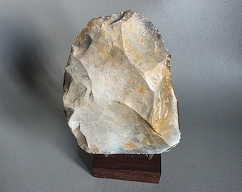 British Middle Palaeolithic Handaxe. Found Bacton, Norfolk, Britain. Very rare provenance