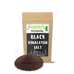 Sal negra del Himalaya, molido fino Kala Namak, sal gourmet para cocinar y bienestar, molido fino Kala Namak, sal negra para cocinar, sal negra molida fina