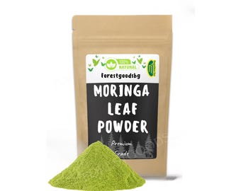 Organiskt Moringabladpulver, Moringa oleifera, Näringsrik örtbaserad superfood, Örtbaserad moringapulver, Moringa för smoothies, superfoodpulver