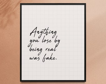 Quote Digital Art Print, minimalistisch design print, tekst kunst digitale download, typografie design