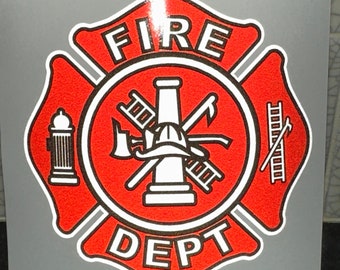 Maltese Cross Reflective Sticker Reflective Car Window Sticker Reflective Car Decal Fire Department Firefighter Decal Fire Dept