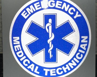Star of Life Reflective Sticker Reflective Car Window Sticker Reflective Car Decal EMT Emergency Medical Technician