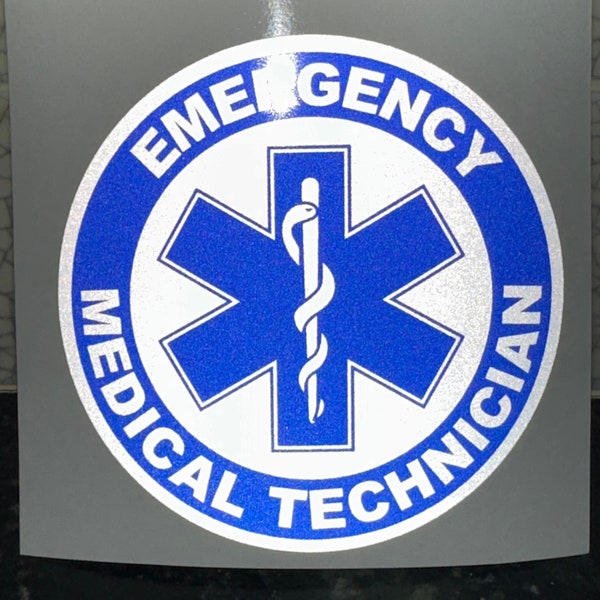 Star of Life Reflective Sticker Reflective Car Window Sticker Reflective Car Decal EMT Emergency Medical Technician