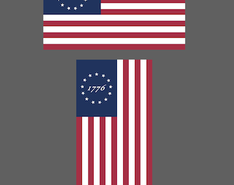 1776 American Flag, Colonial American Flag, 13 Stars, Sticker, Car Window Sticker, Flag Car Decal, American Flag, 250, Semiquincentennial