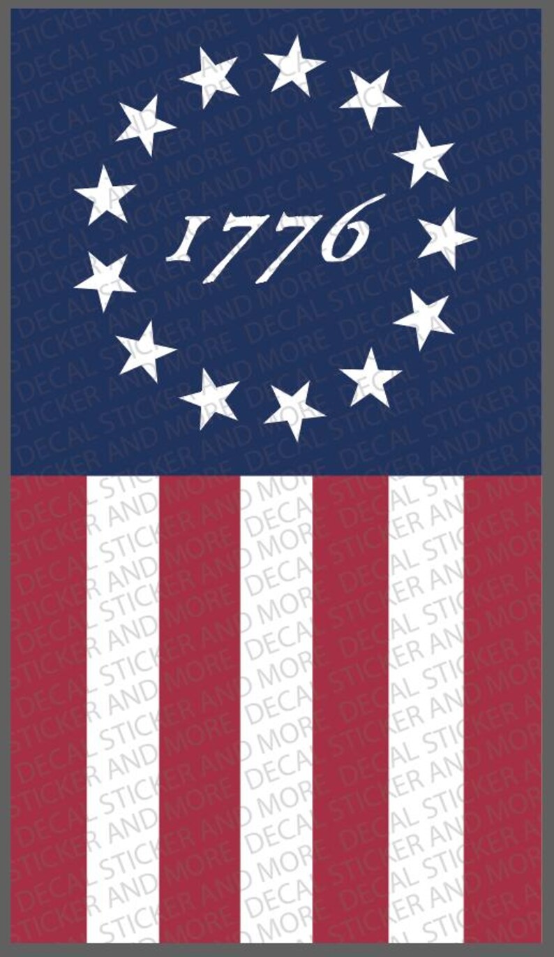 1776 American Flag, Colonial American Flag, 13 Stars, Sticker, Car ...