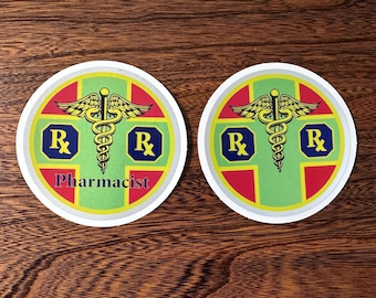 Pharmacist Decal, Reflective Stickers, 5 inch Decal, Car Sticker, Pharmacist Gift, Weatherproof Sticker,