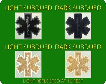 Subdued Star of Life Reflective Sticker Reflective Car Window Sticker Reflective Car Decal EMT Emergency Medical Technician