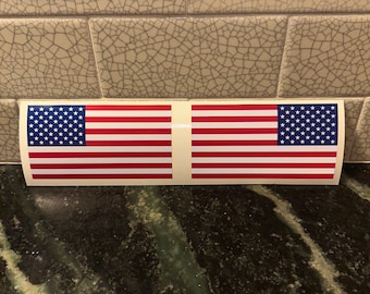 Reflective American Flag Stickers Set of 2 Reverse Flags Reflective Car Sticker Window Sticker Reflective Car Decal American Flag