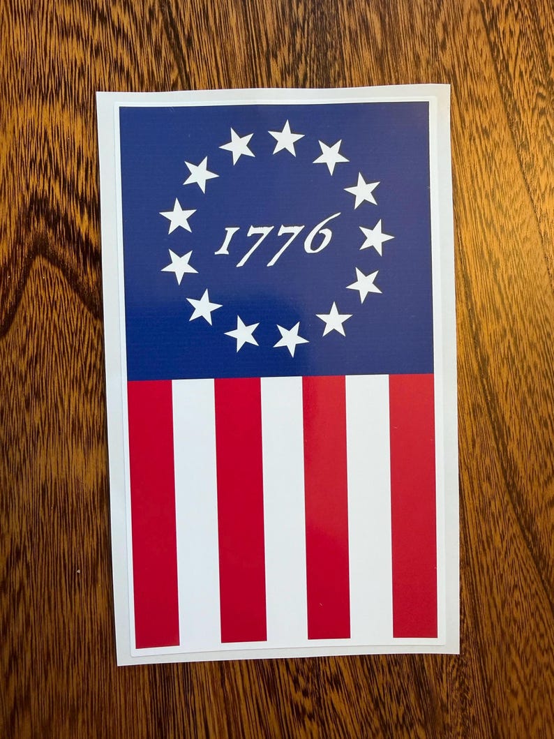 1776 American Flag, Colonial American Flag, 13 Stars, Sticker, Car ...