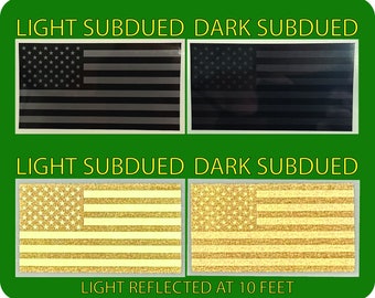 Subdued American Flag, Reflective American Flag, Sticker, Reflective Car Window Sticker, Reflective Car Decal, American Flag, Subdued
