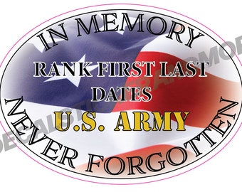 Military Tribute, Military Memorial, Customizable Sticker, Army, Marines, Navy, Coast Guard