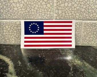 American Flag, Colonial American Flag, 13 Stars, Sticker, Car Window Sticker, Flag Car Decal, American Flag