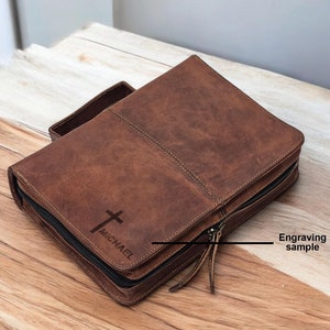 Custodia per Bibbia in pelle personalizzata, borsa da chiesa, custodia protettiva per libri, custodia per libri in pelle per donne e uomini, regalo perfetto