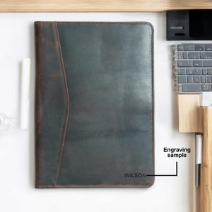 Organiseur de portefeuille personnalisé en cuir, bloc-notes professionnel avec stylo, porte-documents pour iPad, bloc-notes juridique de format A4