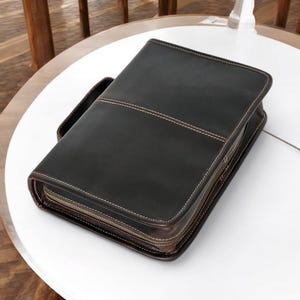 Custodia in pelle per Bibbia per donne e uomini, custodia per Bibbia grande, custodia per libri con tasca con cerniera, borsa per chiesa, custodia per Bibbia